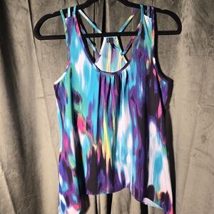 Maurices Multicolor Strappy Scoop Neck Tank — Blue, Purple, Pink, Teal, White